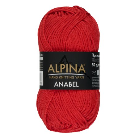 Пряжа ALPINA Anabel 100% мерсеризованный хлопок 1 х 50 г 120 ± 6 м №007 красный ALP-ANA-007 Пряжа ALPINA Anabel 100% мерсеризованный хлопок 1 х 50 г 120 ± 6 м №007 красный ALP-ANA-007