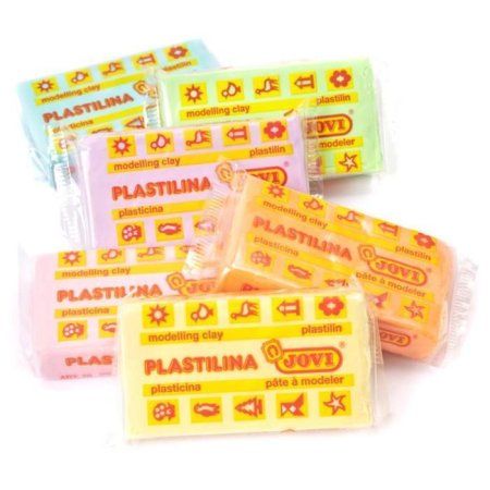 Пластилин JOVI 6 пастельных цветов 300 г растительный, картон RE-70/6P