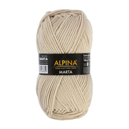 Пряжа ALPINA Marta 100% тактифил 1 х 100 г 120 ± 6 м №028 бежевый ALP-MAR-028