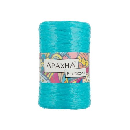 Пряжа ARACHNA Raffia 100% полипропилен 1 x 50 г 200 ± 12 м №24 сине-зеленый ARA-RAF-24
