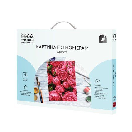 Картина по номерам на холсте ТРИ СОВЫ "Цветочный ковер" 40 x 50 см, краски и кисть RE-КХ4050_53918