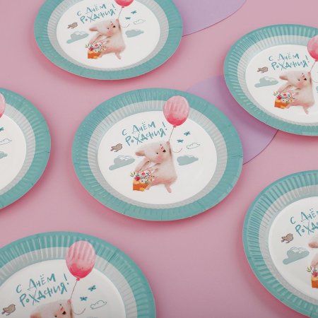 Тарелки бумажные MESHU "Сute bunny" 18 см, 6 шт RE-MS_55434