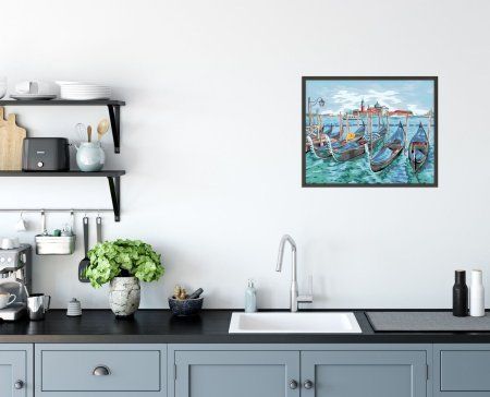 Набор для раскрашивания по номерам (холст на подрамнике) ФРЕЯ 50 х 40 см "Гондолы в Венеции" PNB/PL-077