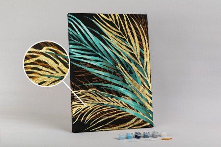 Набор для раскрашивания по номерам (с поталью) ФРЕЯ 40 х 30 см "Пальмовые ветви. Часть 3" PNB/PMPT-226