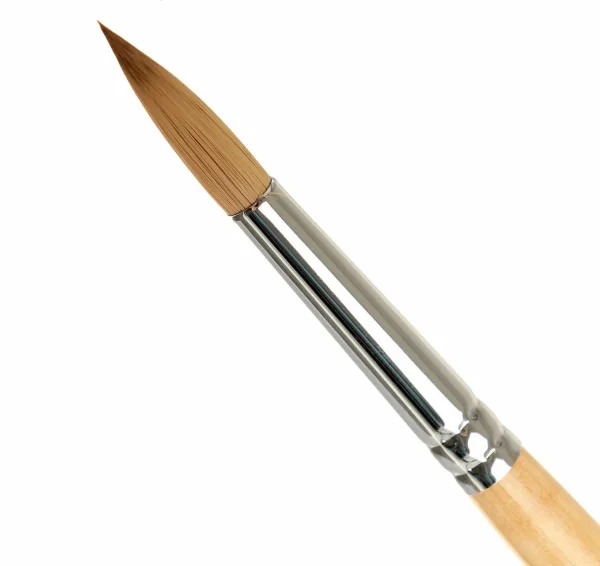 Кисть колонок микс СОНЕТ круглая 1 шт короткая лакированная ручка №6 NP-111206