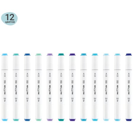 Набор маркеров для скетчинга MESHU 12 цв морские цвета RE-MS_38256