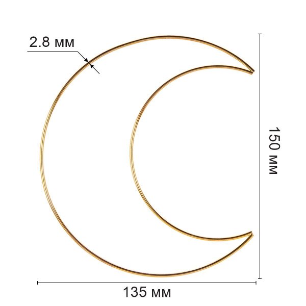 Каркас для рукоделия GAMMA "полумесяц" (заготовка) металл под золото RKC-015