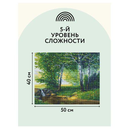 Алмазная мозаика ТРИ СОВЫ "Березовая роща" 40 x 50 см, холст RE-АМ4050_47555