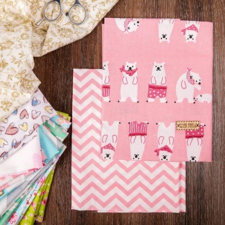 Набор тканей для пэчворка ART UZOR 50 х 50 см 2 шт «Приключения на Северном полюсе» розовый 1872448