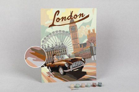 Набор для раскрашивания по номерам (на картоне) ФРЕЯ 40 х 30 см "Поездка по Лондону" PKZ/PM-065