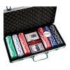 Покер в металлическом кейсе (2 колоды, фишки 300 шт., 5 кубиков) 20.5 х 38 см SIM-278723
