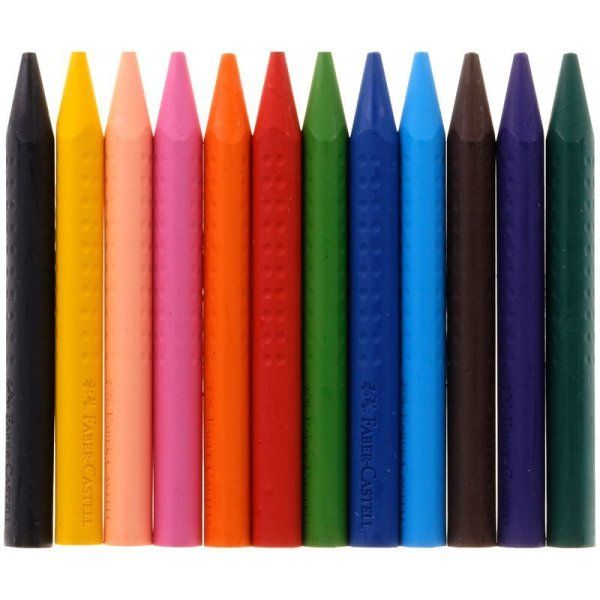 Мелки пластиковые Faber-Castell "Grip" 12 цв трехгранные RE-122520