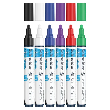 Набор маркеров акриловых Schneider "Paint-it 320" 4 мм 6 шт, ассорти RE-120295