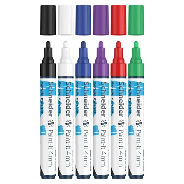 Набор маркеров акриловых Schneider "Paint-it 320" 4 мм 6 шт, ассорти RE-120295