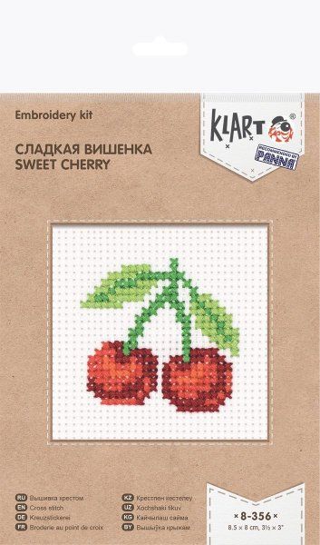 Набор для вышивания KLART "Сладкая вишенка" 8.5 x 8 см 8-356