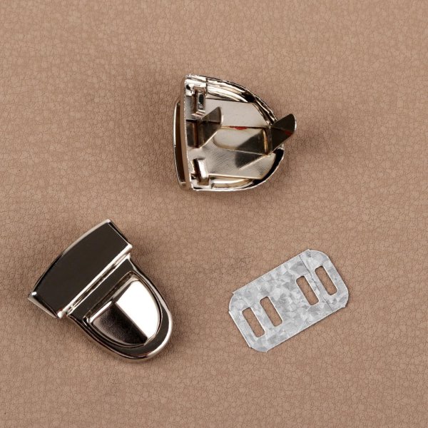 Замок для сумки 3 x 2 см серебряный SIM-3636013