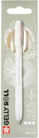 Ручка гелевая SAKURA Gelly Roll Stardust, набор 3 шт, белый, средний наконечник 0.8 мм, выдвижной корпус RTPXGBRAWH3A