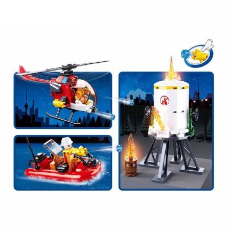 Конструктор Пожарный "Пожар на нефтебазе" 490 деталей SIM-5146991