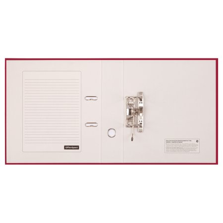 Папка-регистратор A4 OfficeSpace 70 мм, бумвинил, с карманом на корешке, бордовая RE-162576