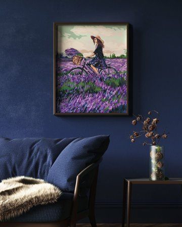 Набор для раскрашивания по номерам (холст на подрамнике) ФРЕЯ 50 х 40 см "За лавандой" PNB/PL-090