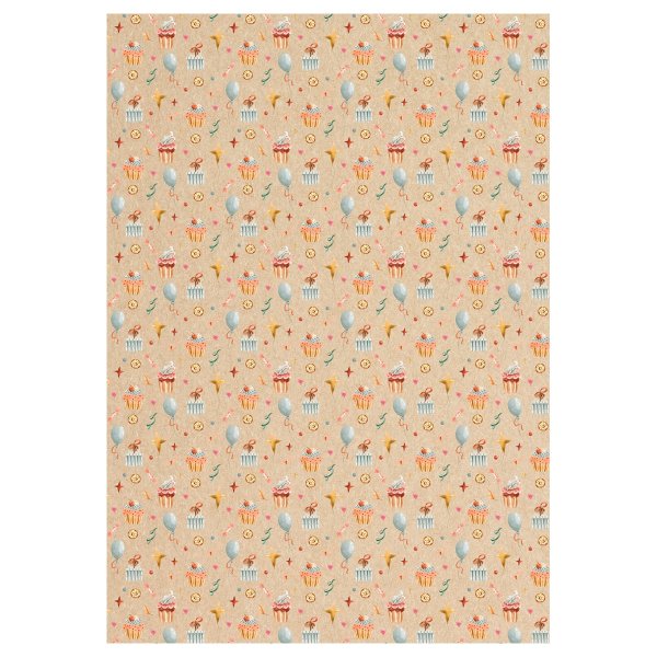 Упаковочная бумага глянцевая MESHU "Happy birthday" 1л. 70 x 100 см 70 г/м2, ассорти, 4 дизайна RE-MS_62814