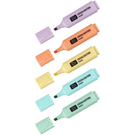 Набор текстовыделителей OfficeSpace 5 цв 1-5 мм, пастельные цвета, европодвес RE-HL5_69050