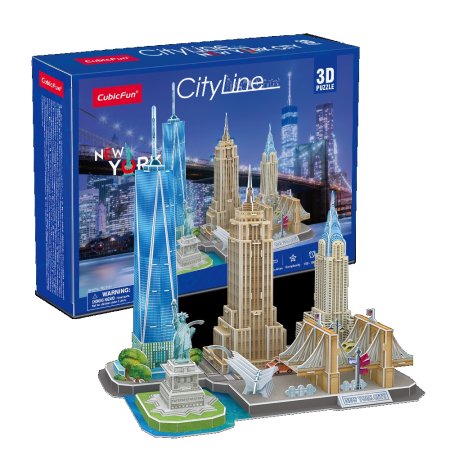 3D пазл CubicFun Серия "CityLine" Нью-Йорк, 123 деталей UT-MC255h_P688h