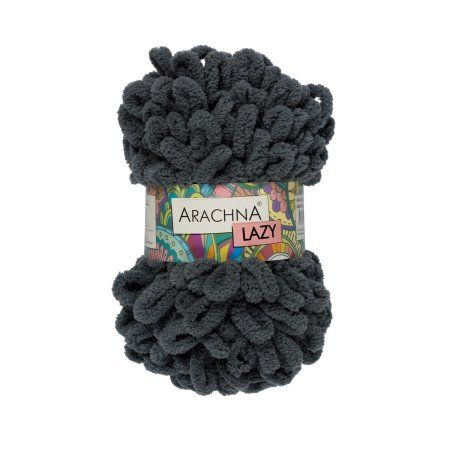 Пряжа ARACHNA Lazy 100% микрополиэстер 1 x 100 г 8.5 м №19 т.серый ARA-LAZ-19