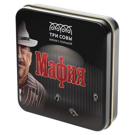 Настольная игра: ТРИ СОВЫ "Мафия" 14 карточек, метал. Коробка RE-НИ_47629