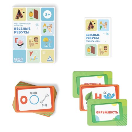 Игра развивающая "Веселые ребусы" 30 карт, 3+ SIM-3842662