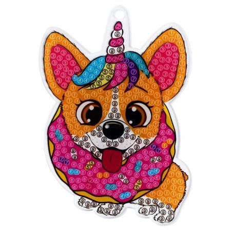 Алмазная мозаика, брелок ТРИ СОВЫ "Корги" картонный конверт RE-АМБ_48252