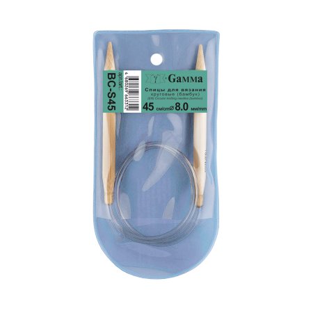 Спицы круговые GAMMA бамбук d 8.0 мм 45 см BC-S45-80