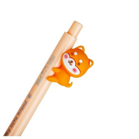 Ручка шариковая автоматическая MESHU "Cute dog" синяя, 0.7 мм, корпус ассорти, с топпером RE-MS_52368