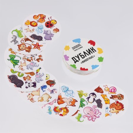 Настольная игра: ТРИ СОВЫ "Дублик. Животные" 60 карточек RE-НИ_66568