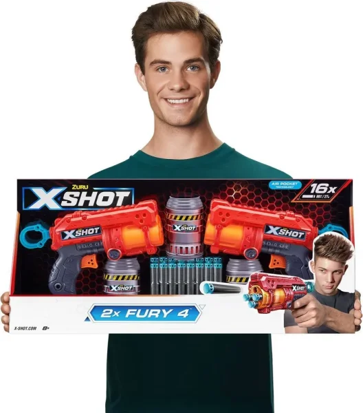 Игровой набор ZURU X-Shot EXCEL Фьюри ДУО (2 бластера, 3 мишени, 16 снарядов) IT-36329