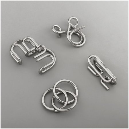 Набор металлических головоломок ТРИ СОВЫ 18 шт, картонная коробка RE-PM15_17703