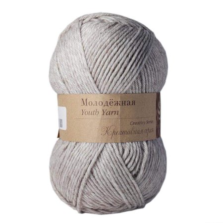 Пряжа Пехорская ПТ "Молодежная" 91% акрил, 9% полиамид 1 х 200 г 280 ± 14 м №181 жемчуг PEH-MOL-181