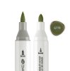Маркер акриловый двусторонний СОНЕТ перо кисть/пуля 1 шт G778 зелёный травяной тёмный NP-273-G778