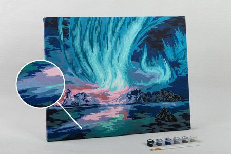 Набор для раскрашивания по номерам (холст на подрамнике) ФРЕЯ 50 х 40 см "Северное сияние" PNB/PL-103