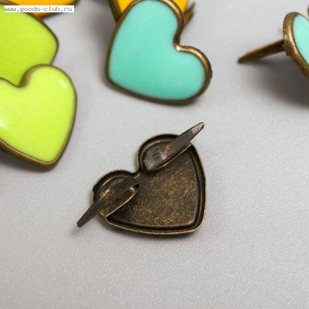 Брадсы для скрапбукинга "Сердечко с эмалью" набор 15 шт 1.6 см МИКС 5276499 Брадсы для скрапбукинга "Сердечко с эмалью" набор 15 шт 1.6 см МИКС 5276499