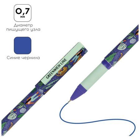 Ручка шариковая Greenwich Line "Lovely leopard" синяя, 0.7 мм, игольчатый стержень, грип, софт-тач RE-GL_24739/Pbl_32672 Ручка шариковая Greenwich Line "Lovely leopard" синяя, 0.7 мм, игольчатый стержень, грип, софт-тач RE-GL_24739/Pbl_32672