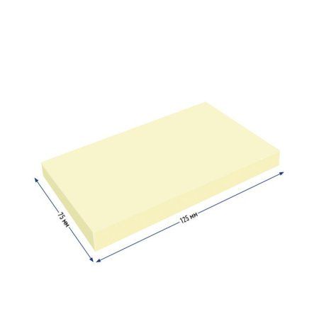 Самоклеящийся блок Berlingo "Ultra Sticky" 125 x 75 мм, 100 л, пастель, желтый RE-LSn_39300