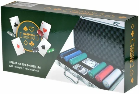 Набор для покера из 300 фишек с номиналом Фабрика Покера в алюминиевом кейсе (фишки 4 г) MAGpokfp300f4g