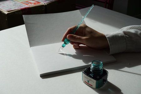 Ручка-перо стеклянная J. Herbin 18 см Бирюзовая RH-21433T