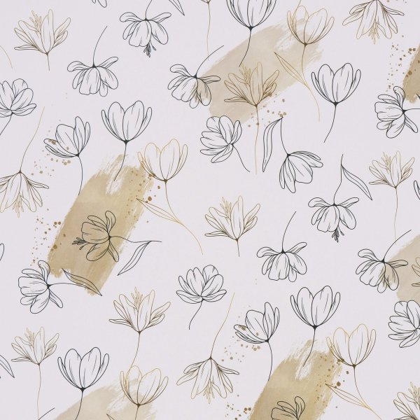 Бумага упаковочная глянцевая 50 х 70 см "Цветочный нюд" SIM-10157145