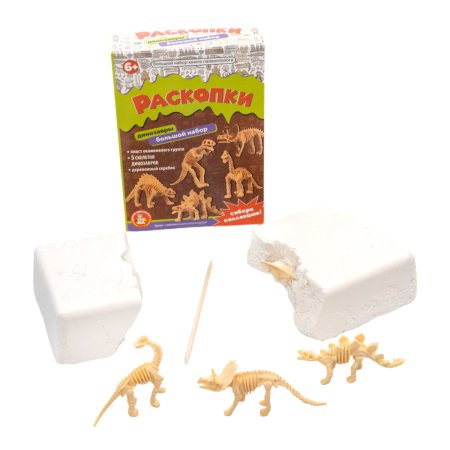 Научно-познавательный набор "Раскопки: Большой набор юного палеонтолога" 5 динозавров KOR-05088