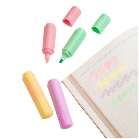 Набор текстовыделителей MESHU "Pomadka" мини, 4 цв 1-3 мм, скошенный, трехгранный RE-MS_4HL50585