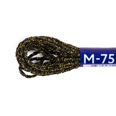 Нитки для вышивания GAMMA мулине NM металлик 6 м черный/золотистый MG-NM-75