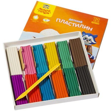 Пластилин Мульти-Пульти "Енот на Аляске" 12 цв 180 г со стеком RE-ДП_10235