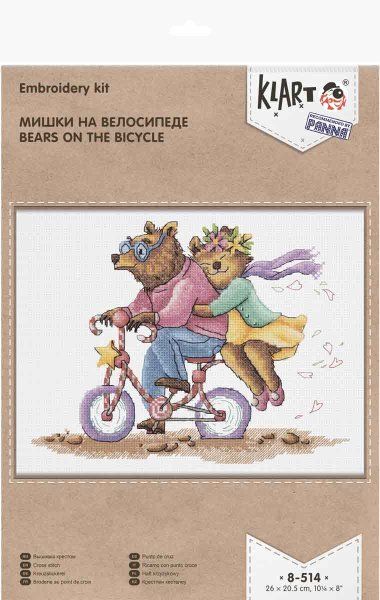 Набор для вышивания KLART "Мишки на велосипеде" 8-514